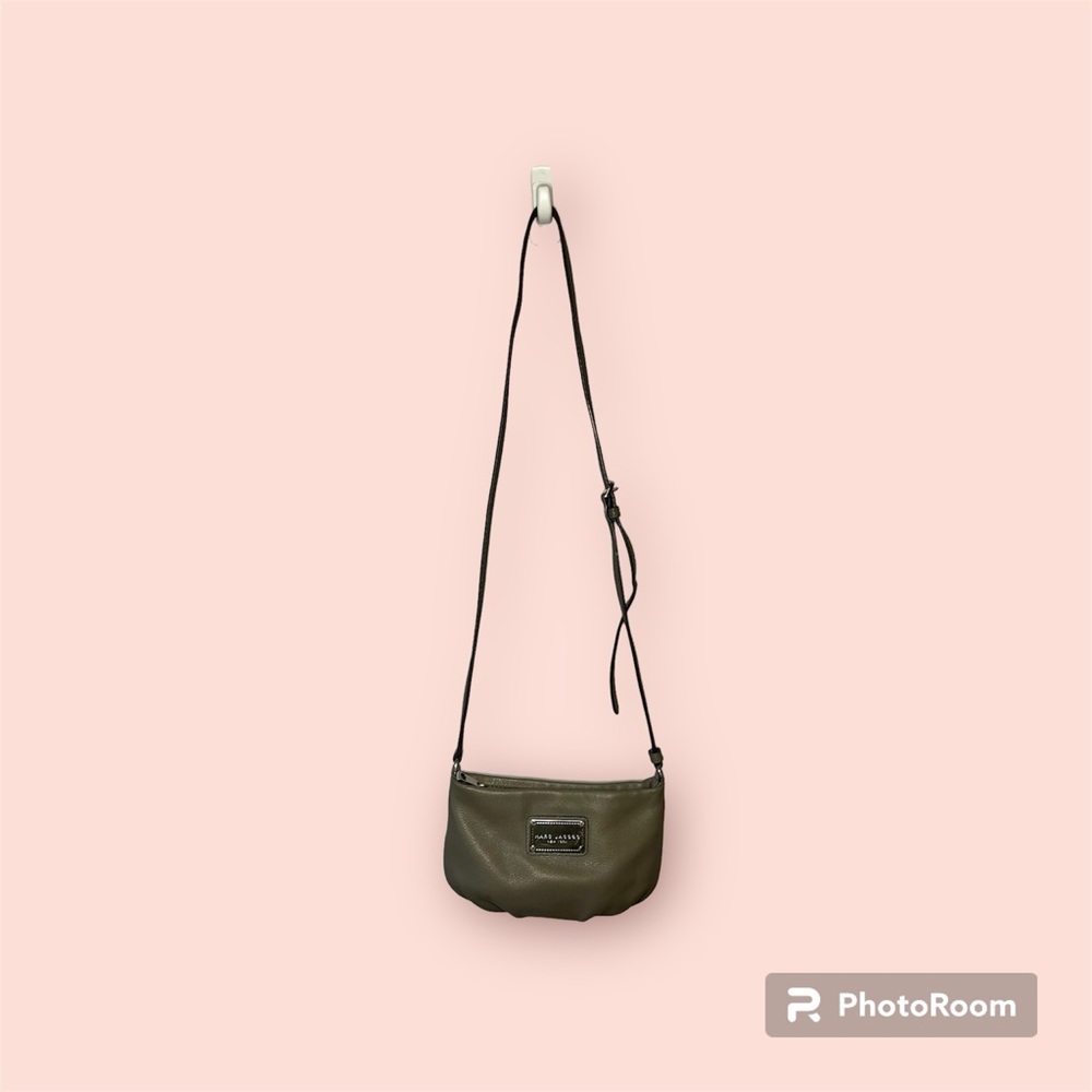 Marc Jacobs New York Crossbody Purse Handbag Grey Leather
